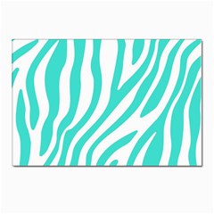 Blue Zebra Vibes Animal Print   Postcards 5  X 7  (pkg Of 10) by ConteMonfrey