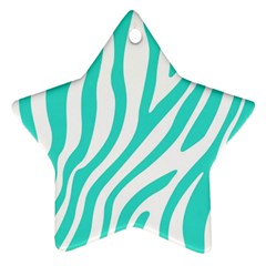 Blue Zebra Vibes Animal Print   Star Ornament (two Sides) by ConteMonfrey