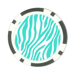 Blue Zebra Vibes Animal Print   Poker Chip Card Guard by ConteMonfrey