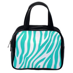 Blue Zebra Vibes Animal Print   Classic Handbag (one Side) by ConteMonfrey