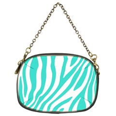 Blue Zebra Vibes Animal Print   Chain Purse (two Sides) by ConteMonfrey