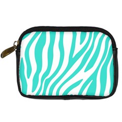 Blue Zebra Vibes Animal Print   Digital Camera Leather Case by ConteMonfrey