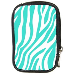 Blue Zebra Vibes Animal Print   Compact Camera Leather Case by ConteMonfrey