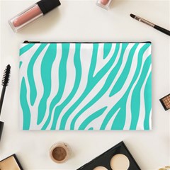 Blue Zebra Vibes Animal Print   Cosmetic Bag (large) by ConteMonfrey