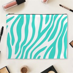 Blue Zebra Vibes Animal Print   Cosmetic Bag (xl) by ConteMonfrey