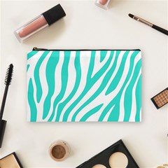 Blue Zebra Vibes Animal Print   Cosmetic Bag (medium) by ConteMonfrey