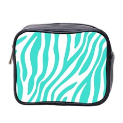 Blue Zebra Vibes Animal Print   Mini Toiletries Bag (two Sides)