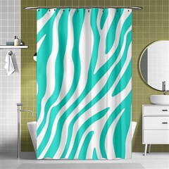 Blue Zebra Vibes Animal Print   Shower Curtain 48  X 72  (small)  by ConteMonfrey