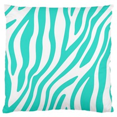 Blue Zebra Vibes Animal Print   Large Cushion Case (one Side) by ConteMonfrey