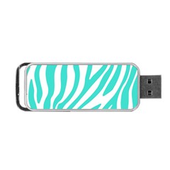 Blue Zebra Vibes Animal Print   Portable Usb Flash (one Side) by ConteMonfrey