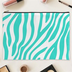 Blue Zebra Vibes Animal Print   Cosmetic Bag (xxxl) by ConteMonfrey