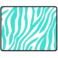 Blue Zebra Vibes Animal Print   Two Sides Fleece Blanket (medium) by ConteMonfrey