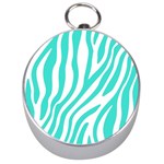 Blue Zebra Vibes Animal Print   Silver Compasses Front