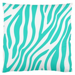 Blue Zebra Vibes Animal Print   Large Premium Plush Fleece Cushion Case (one Side) by ConteMonfrey