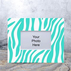 Blue Zebra Vibes Animal Print   White Tabletop Photo Frame 4 x6  by ConteMonfrey