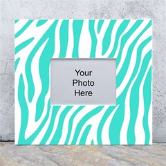 Blue Zebra Vibes Animal Print   White Wall Photo Frame 5  X 7  by ConteMonfrey