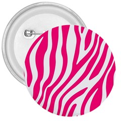 Pink Fucsia Zebra Vibes Animal Print 3  Buttons by ConteMonfrey