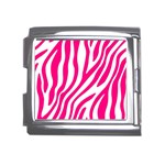 Pink Fucsia Zebra Vibes Animal Print Mega Link Italian Charm (18mm) Front