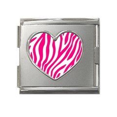 Pink Fucsia Zebra Vibes Animal Print Mega Link Heart Italian Charm (18mm) by ConteMonfrey