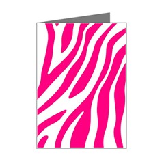 Pink Fucsia Zebra Vibes Animal Print Mini Greeting Card by ConteMonfrey