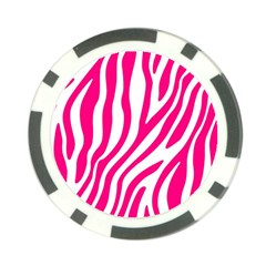 Pink Fucsia Zebra Vibes Animal Print Poker Chip Card Guard by ConteMonfrey