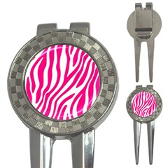 Pink Fucsia Zebra Vibes Animal Print 3-in-1 Golf Divots by ConteMonfrey