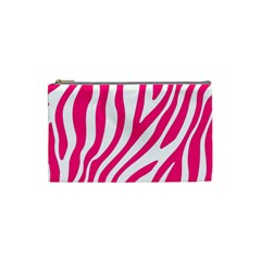 Pink Fucsia Zebra Vibes Animal Print Cosmetic Bag (small) by ConteMonfrey