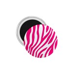 Pink Fucsia Zebra Vibes Animal Print 1.75  Magnets Front