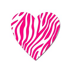 Pink Fucsia Zebra Vibes Animal Print Heart Magnet by ConteMonfrey