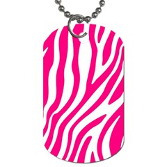 Pink Fucsia Zebra Vibes Animal Print Dog Tag (one Side) by ConteMonfrey