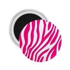 Pink Fucsia Zebra Vibes Animal Print 2 25  Magnets by ConteMonfrey