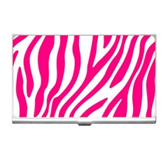 Pink Fucsia Zebra Vibes Animal Print Business Card Holder by ConteMonfrey