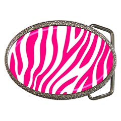 Pink Fucsia Zebra Vibes Animal Print Belt Buckles by ConteMonfrey