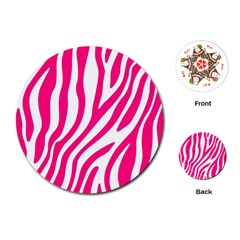 Pink Fucsia Zebra Vibes Animal Print Playing Cards Single Design (round) by ConteMonfrey