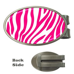 Pink Fucsia Zebra Vibes Animal Print Money Clips (oval)  by ConteMonfrey