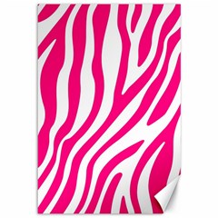 Pink Fucsia Zebra Vibes Animal Print Canvas 12  X 18  by ConteMonfrey