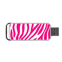 Pink Fucsia Zebra Vibes Animal Print Portable Usb Flash (one Side) by ConteMonfrey