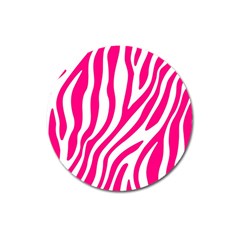 Pink Fucsia Zebra Vibes Animal Print Magnet 3  (round) by ConteMonfrey