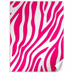 Pink Fucsia Zebra Vibes Animal Print Canvas 36  X 48  by ConteMonfrey