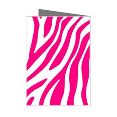 Pink Fucsia Zebra Vibes Animal Print Mini Greeting Cards (pkg Of 8)