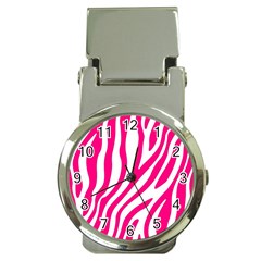 Pink Fucsia Zebra Vibes Animal Print Money Clip Watches by ConteMonfrey