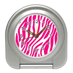 Pink Fucsia Zebra Vibes Animal Print Travel Alarm Clock by ConteMonfrey