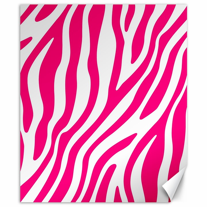 Pink Fucsia Zebra Vibes Animal Print Canvas 8  x 10 