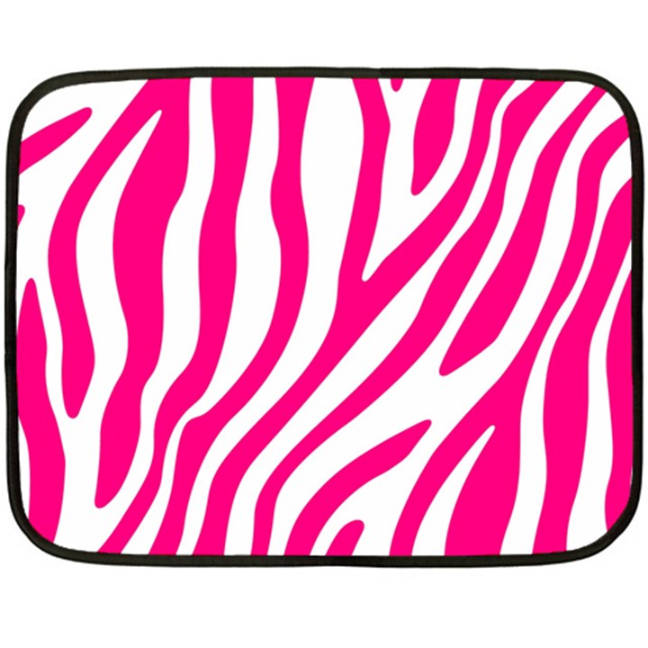 Pink Fucsia Zebra Vibes Animal Print Two Sides Fleece Blanket (Mini)