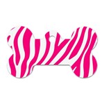 Pink Fucsia Zebra Vibes Animal Print Dog Tag Bone (One Side) Front