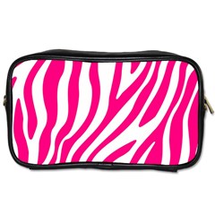 Pink Fucsia Zebra Vibes Animal Print Toiletries Bag (one Side) by ConteMonfrey