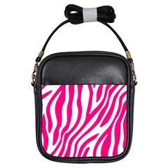 Pink Fucsia Zebra Vibes Animal Print Girls Sling Bag by ConteMonfrey