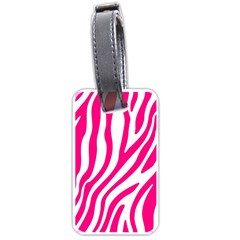 Pink Fucsia Zebra Vibes Animal Print Luggage Tag (one Side) by ConteMonfrey