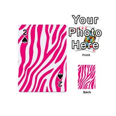 Pink Fucsia Zebra Vibes Animal Print Playing Cards 54 Designs (mini) by ConteMonfrey