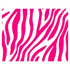 Pink Fucsia Zebra Vibes Animal Print Two Sides Premium Plush Fleece Blanket (medium) by ConteMonfrey